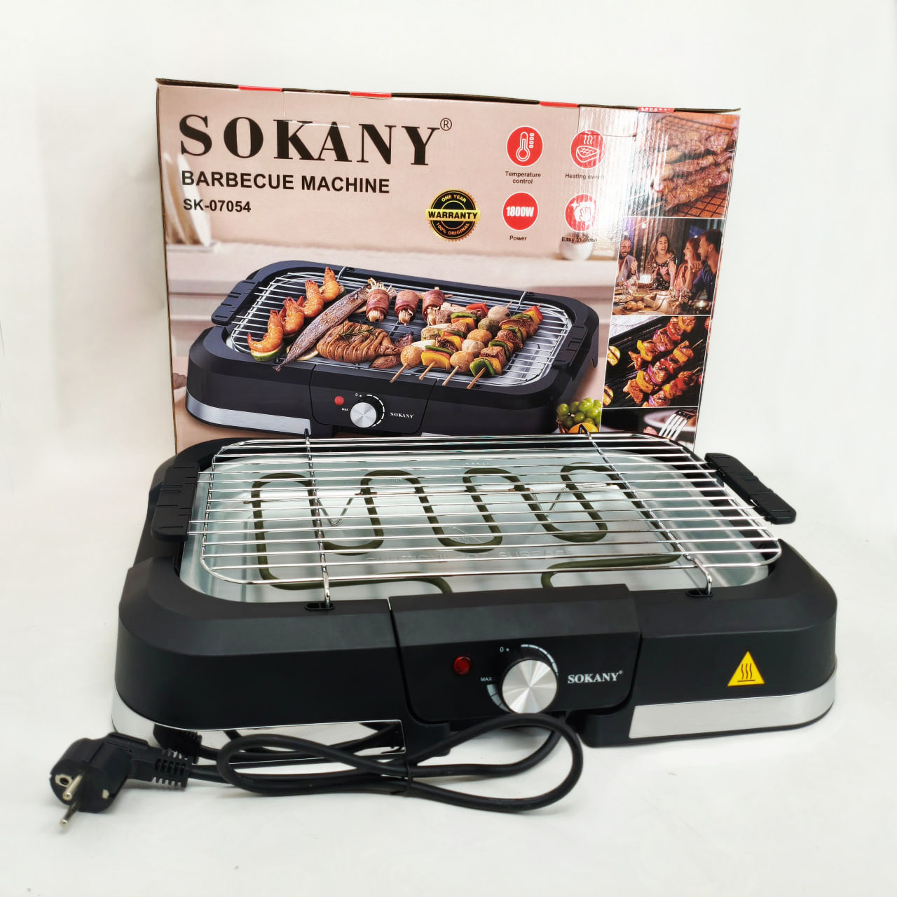 Електричний гриль барбекю Sokany SK-07054 2000Вт настільний бездимний для приготування м'яса та овочів - Зображення 6