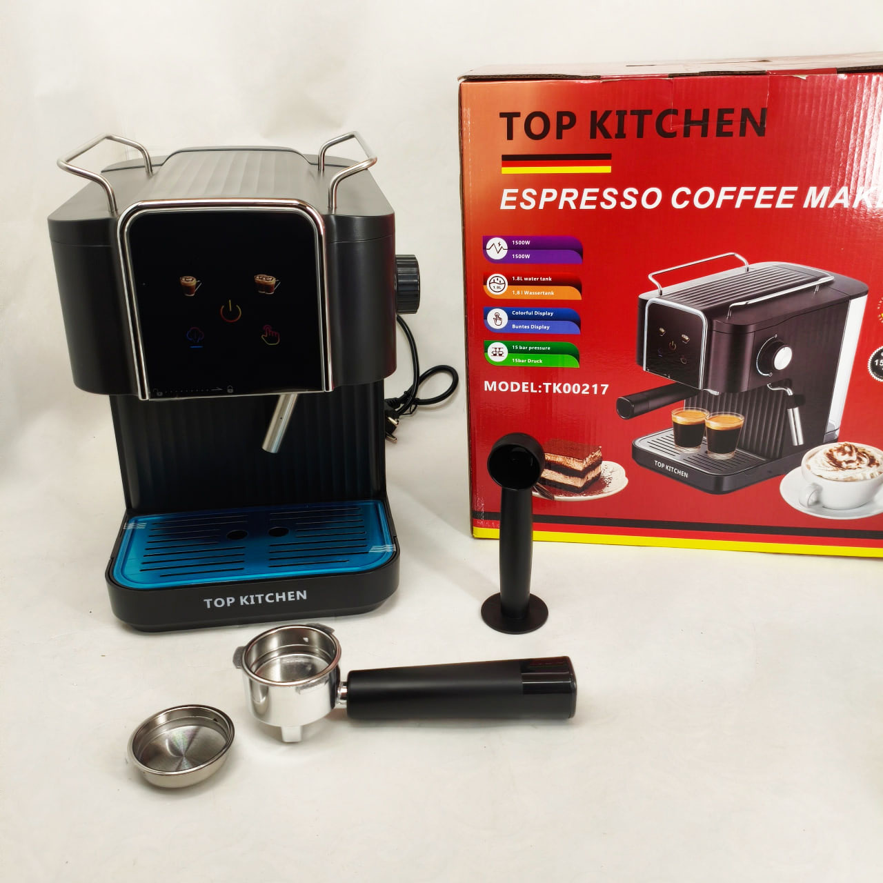 Кавоварка Top Kitchen TK00217 1500Вт 1.8л, капучинатор, кавоварка з підігрівом чашок 15 Бар 2 Кавоварка Top Kitchen TK00217 1500Вт 1.8л, капучинатор, кавоварка з підігрівом чашок 15 Бар - Зображення 2