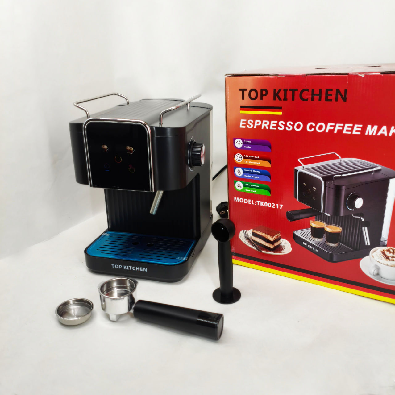 Кавоварка Top Kitchen TK00217 1500Вт 1.8л, капучинатор, кавоварка з підігрівом чашок 15 Бар 6 Кавоварка Top Kitchen TK00217 1500Вт 1.8л, капучинатор, кавоварка з підігрівом чашок 15 Бар - Зображення 6