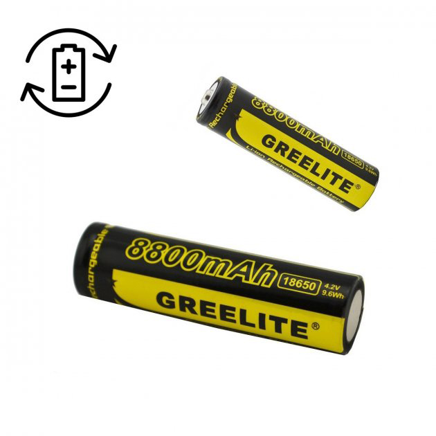 Акумулятор (1шт) 18650 Greelite 4.2V 9.6Wh Li-ion батарейка для ліхтарика 4 Акумулятор (1шт) 18650 Greelite 4.2V 9.6Wh Li-ion батарейка для ліхтарика - Зображення 4