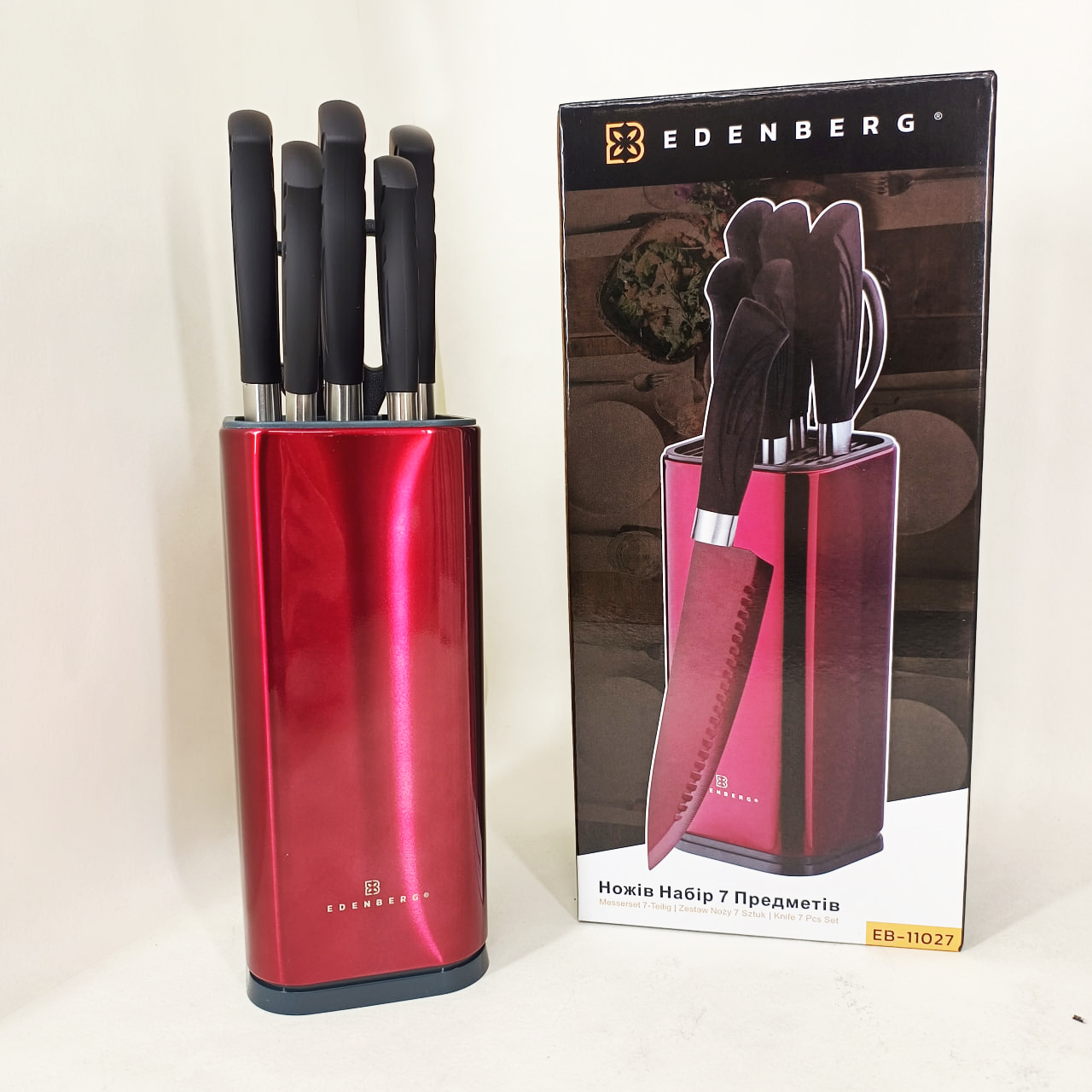 Набір ножів Edenberg EB-11027 7 предметів Red 4 Набір ножів Edenberg EB-11027 7 предметів Red - Зображення 4
