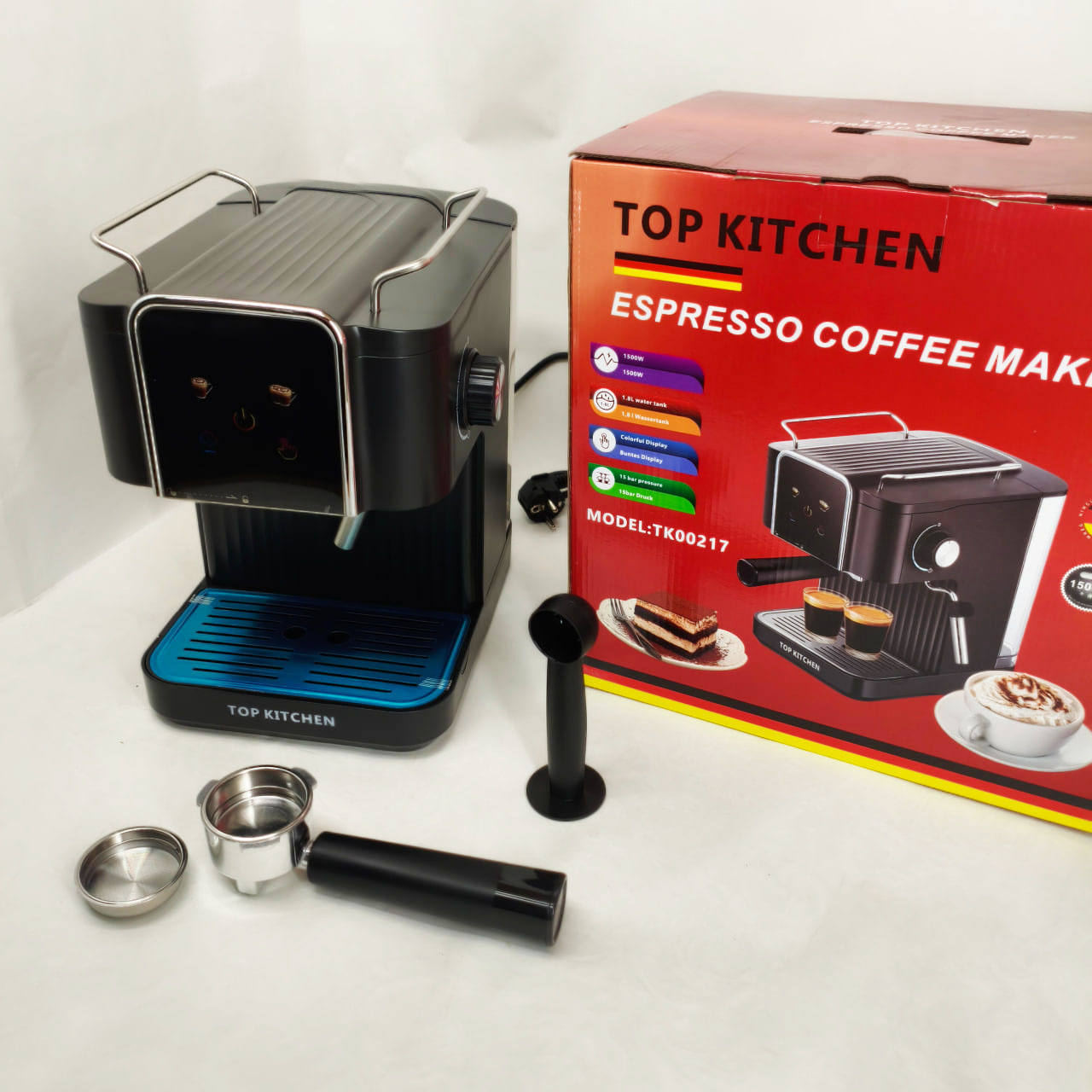 Кавоварка Top Kitchen TK00217 1500Вт 1.8л, капучинатор, кавоварка з підігрівом чашок 15 Бар 7 Кавоварка Top Kitchen TK00217 1500Вт 1.8л, капучинатор, кавоварка з підігрівом чашок 15 Бар - Зображення 7