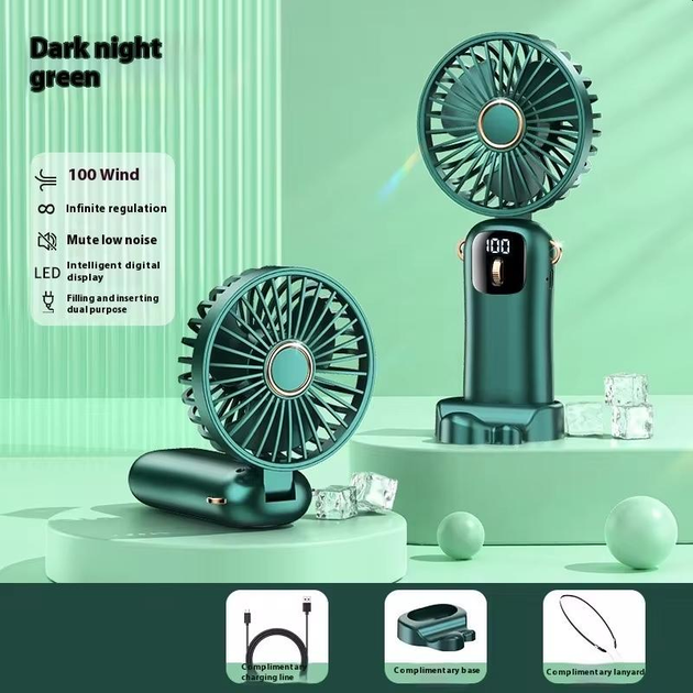 Портативний міні вентилятор Mini fan AND892 з підставкою для телефону та дисплеєм 2 Портативний міні вентилятор Mini fan AND892 з підставкою для телефону та дисплеєм - Зображення 2