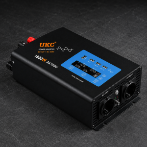 Перетворювач AC/DC 1800W AX Sine з чистим синусом / Інвертор з дисплеєм та виходами: 3 x USB, 1 x Type-C / Перетворювач напруги