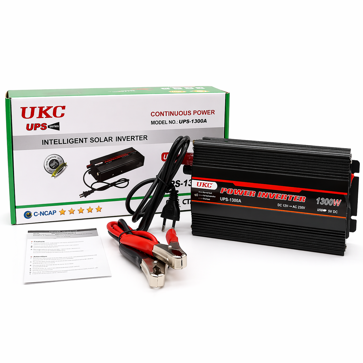 Перетворювач автомобільний інвертор UKC AC/DC UPS 1300 Ватт із зарядкою на 15 Ампер - Зображення 4