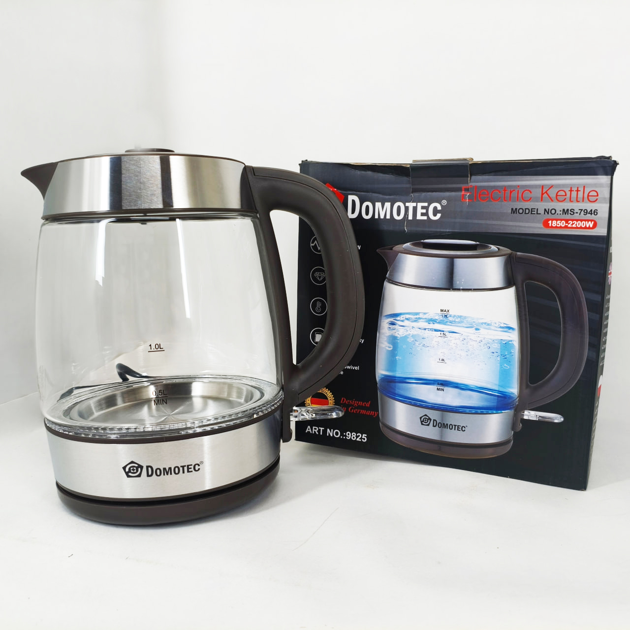 Електричний чайник Domotec MS-7946 скляний 1.7л 2200Вт - Зображення 5