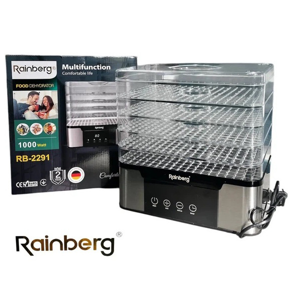 Електрична сушарка для овочів та фруктів Rainberg RB-2291 1000Вт 1 Електрична сушарка для овочів та фруктів Rainberg RB-2291 1000Вт