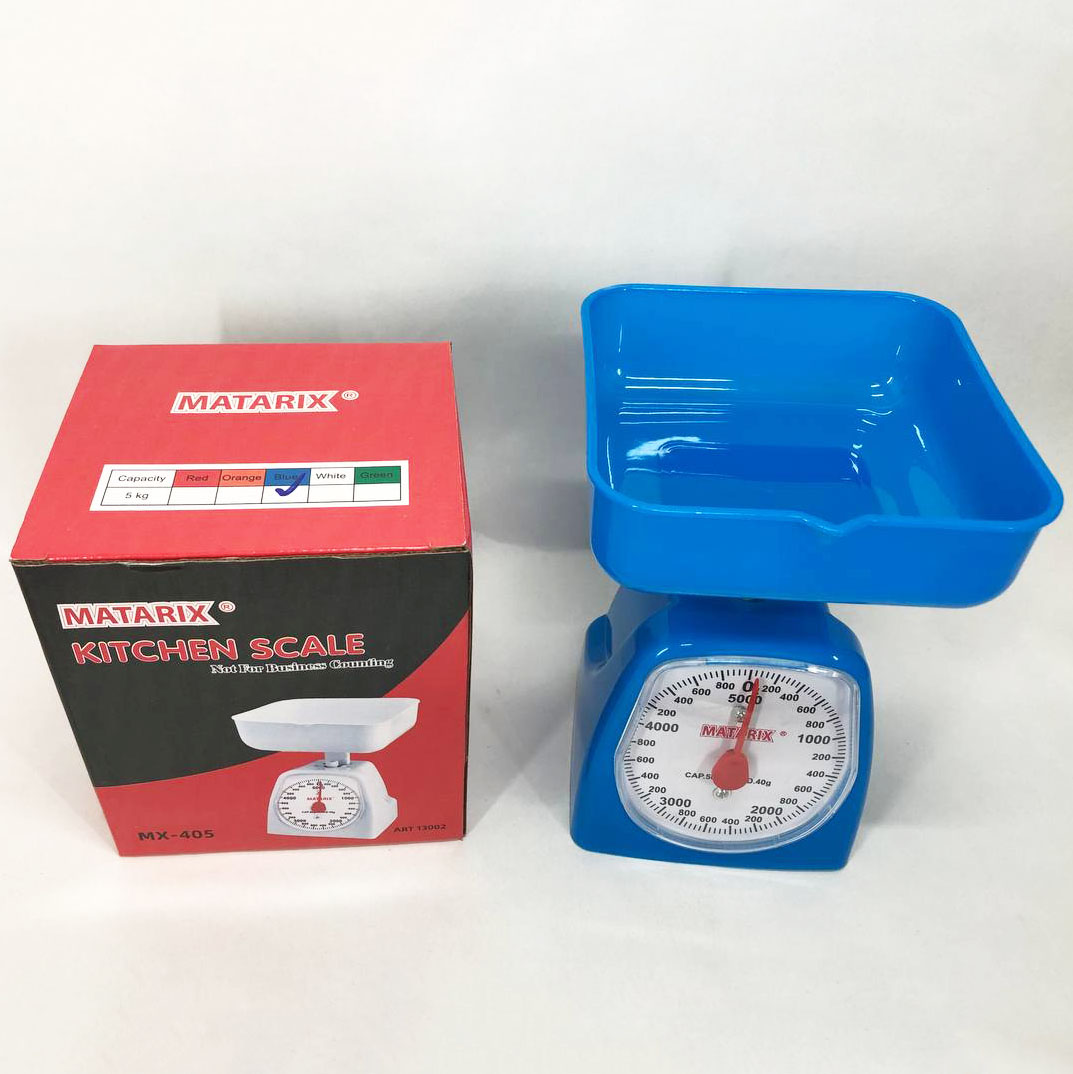 Ваги кухонні механічні MATARIX MX-405 5 кг, ваги харчові, ваги зі знімною чашею. Колір: синій - Зображення 4