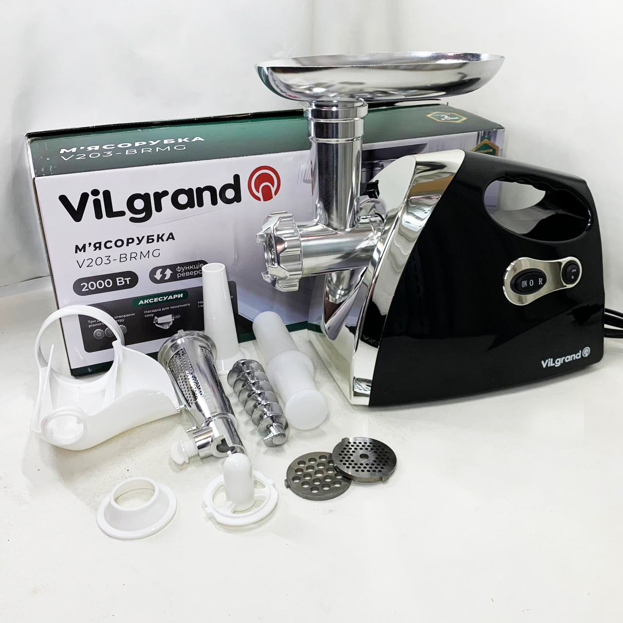 Електром'ясорубка ViLgrand V203-BRMG 2000Вт Black