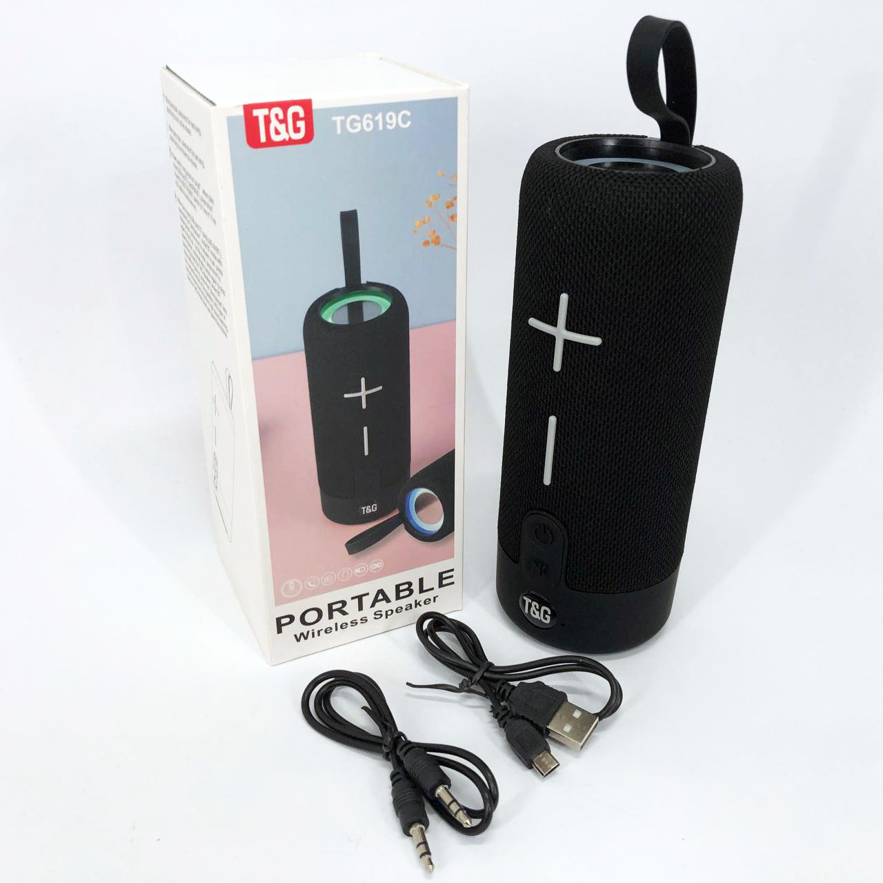Портативна Bluetooth колонка TG619C FM-радіо USB/TF з ремінцем, Колонка для музики. Колір: чорний - Зображення 6