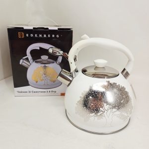 Чайник із свистком Edenberg EB-1956 2 літри чайник із нержавіючої сталі для всіх видів плит White
