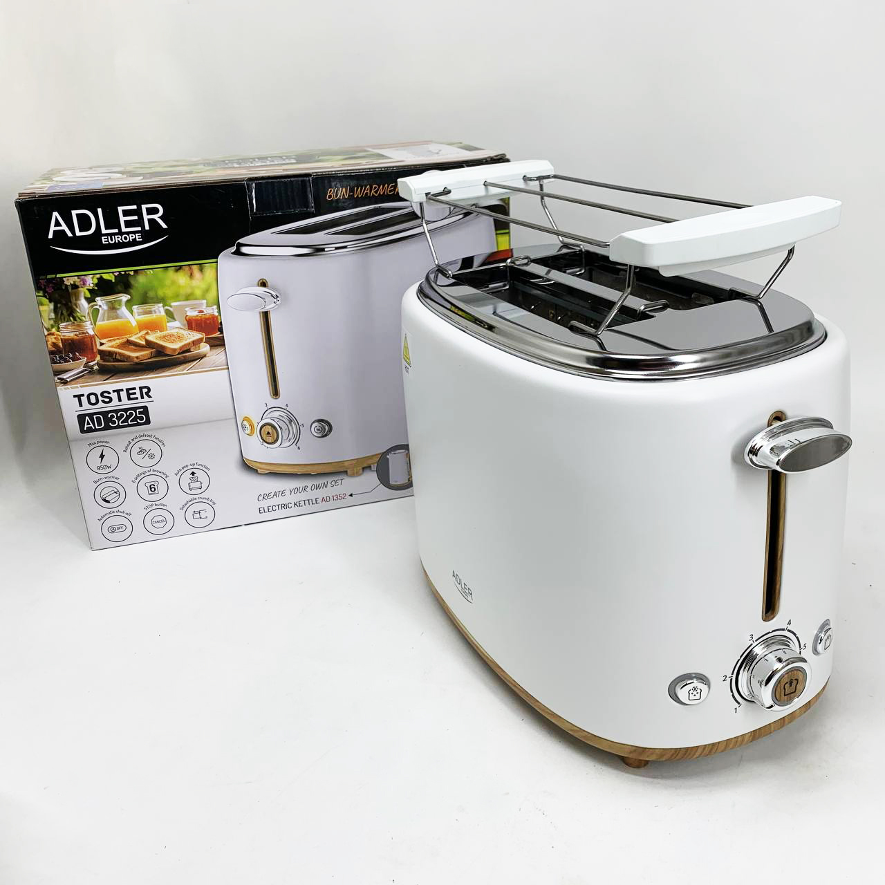 Тостер з решіткою для булочок Adler AD 3225, 6 рівнів обсмажування 950Вт 6 Тостер з решіткою для булочок Adler AD 3225, 6 рівнів обсмажування 950Вт - Зображення 6