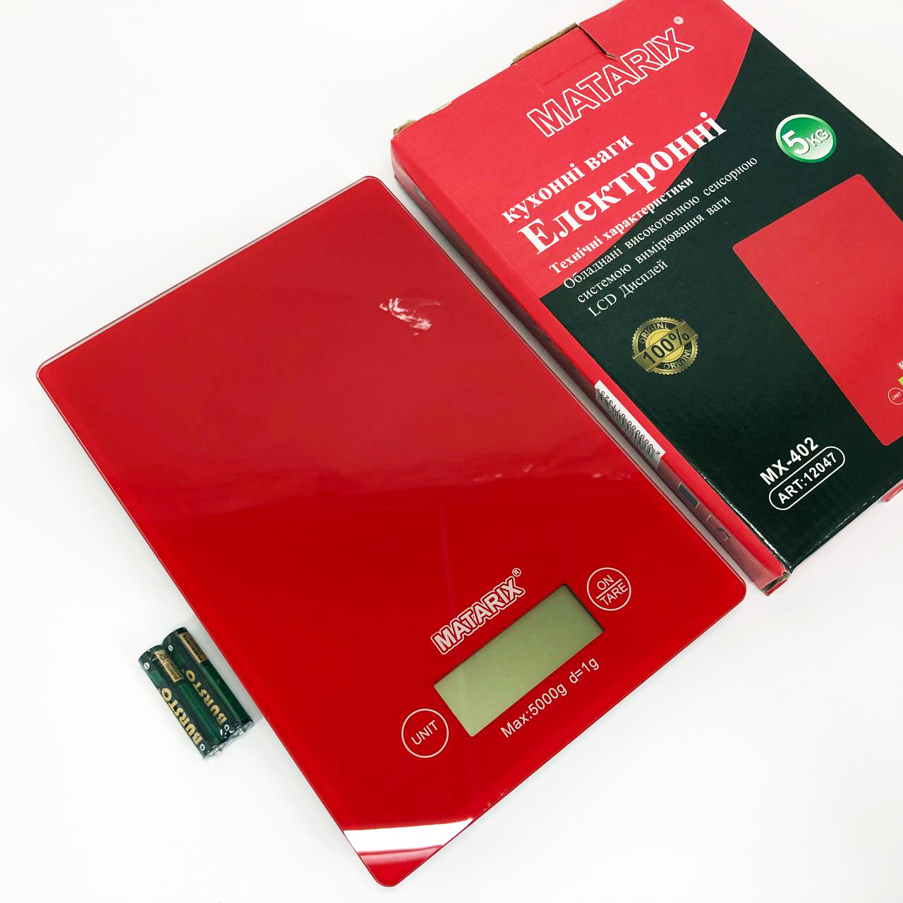 Ваги кухонні MATARIX MX-402 5 кг з дисплеєм, Ваги кухонні для продуктів домашні. Колір: червоний - Зображення 7