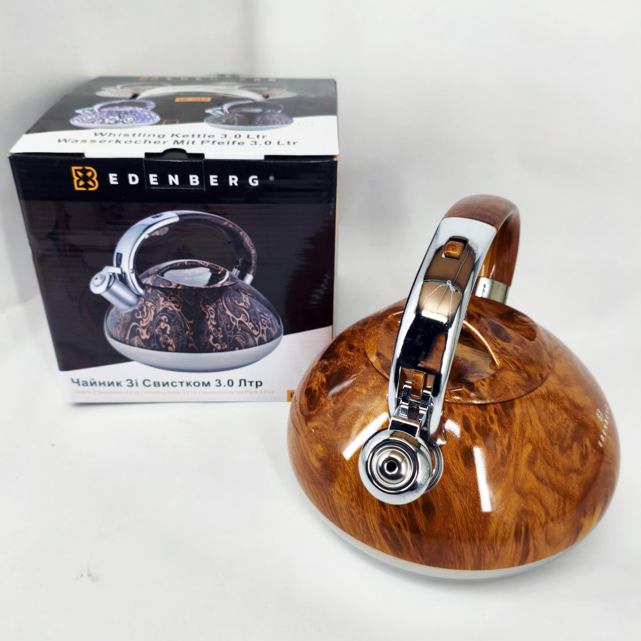 Чайник зі свистком Edenberg EB-1959 3л із капсульним дном Brown - Зображення 4
