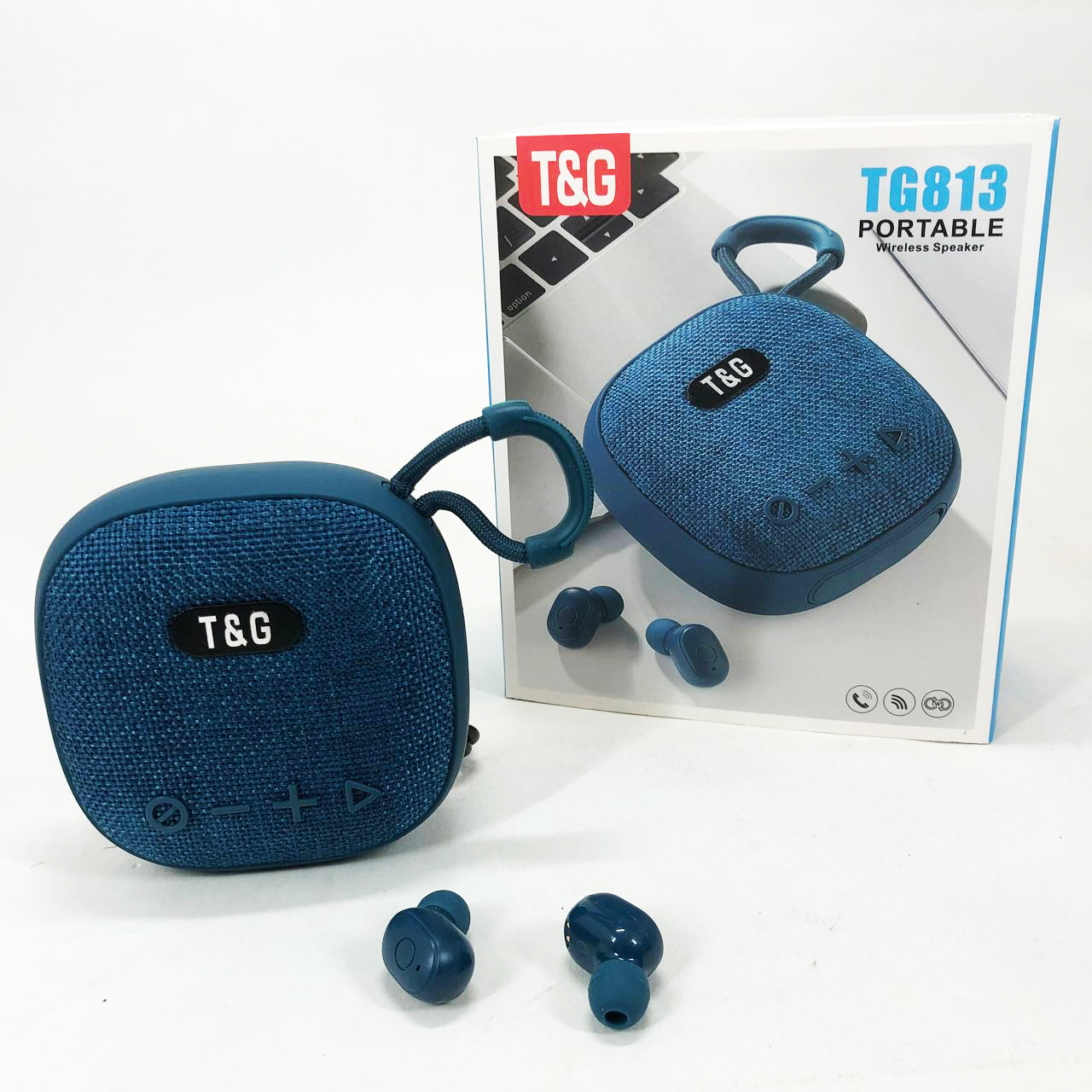 Колонка-Bluetooth із навушниками TG813. Колір: синій - Зображення 7
