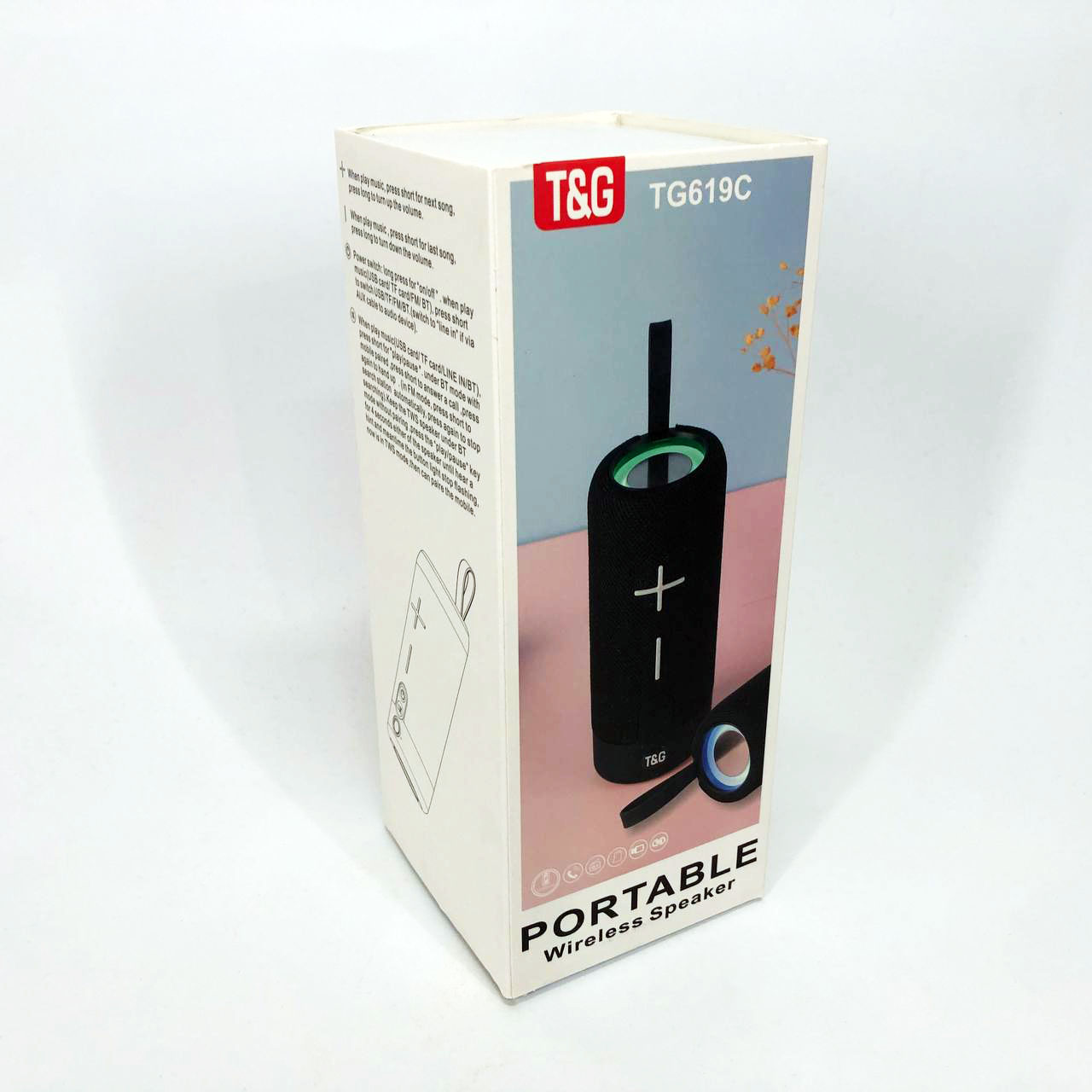Портативна Bluetooth колонка TG619C FM-радіо USB/TF з ремінцем, Колонка для музики. Колір: чорний - Зображення 4