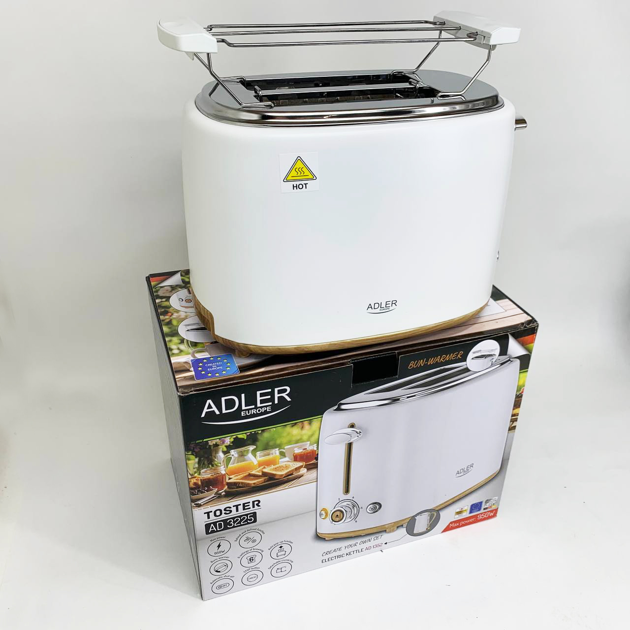 Тостер з решіткою для булочок Adler AD 3225, 6 рівнів обсмажування 950Вт 7 Тостер з решіткою для булочок Adler AD 3225, 6 рівнів обсмажування 950Вт - Зображення 7