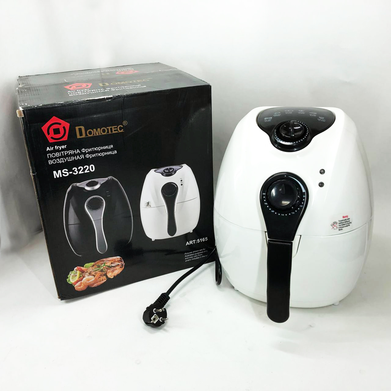 Аерофритниця Мультипіч Аерогриль Domotec MS-3220 1300Вт 4.5л Безмасляна з Таймером White 2 Аерофритниця Мультипіч Аерогриль Domotec MS-3220 1300Вт 4.5л Безмасляна з Таймером White - Зображення 2