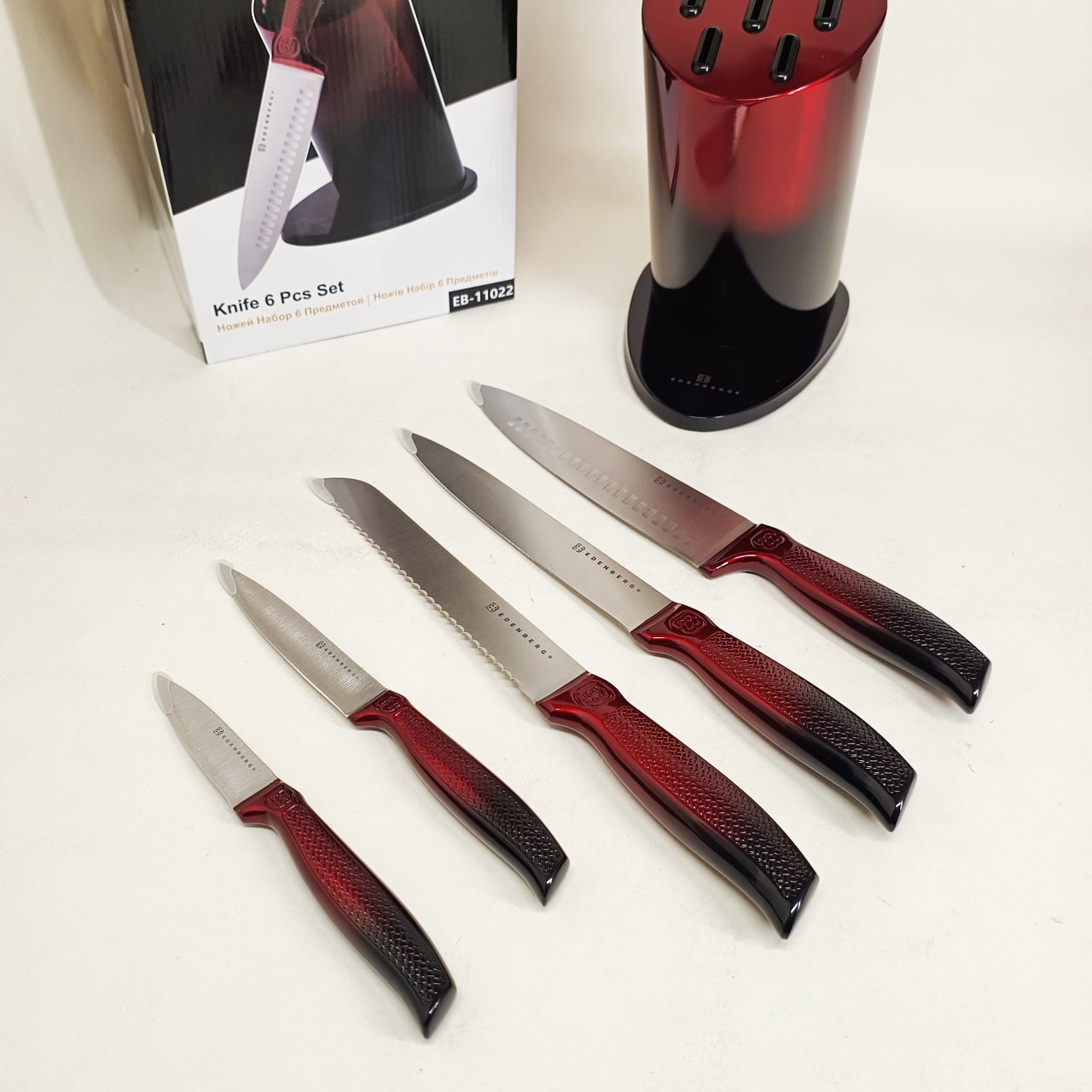 Набір ножів Edenberg EB-11022, 6 предметів Red - Зображення 5