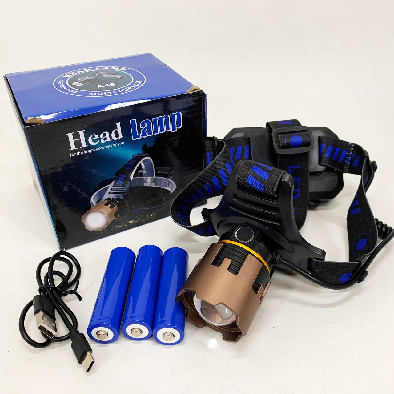 Ліхтар налобний A50-TG, Power Bank 3x18650 - Зображення 5