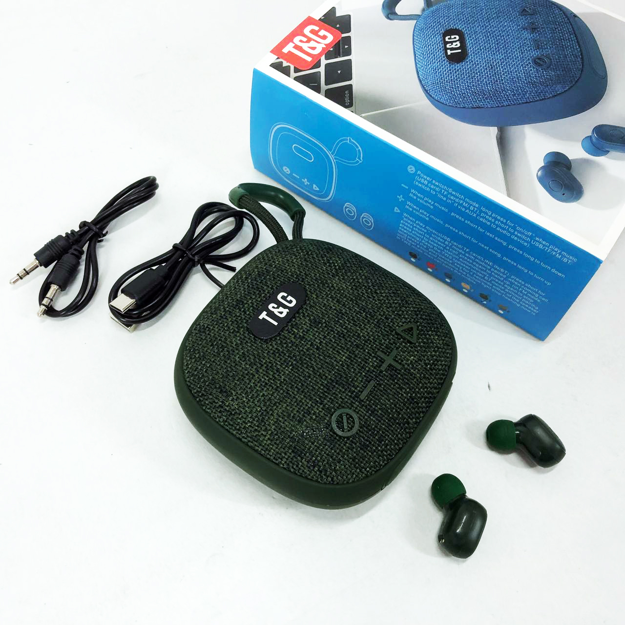 Колонка-Bluetooth із навушниками TG813. Колір: зелений - Зображення 3