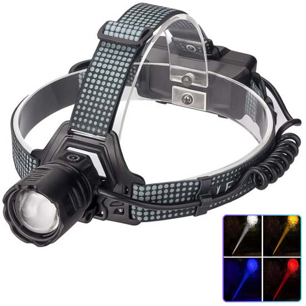 Ліхтар налобний 8505 WHITE LASER LED PM10-4TG (White+Yellow+Blue+Red) 2x18650 - Зображення 4