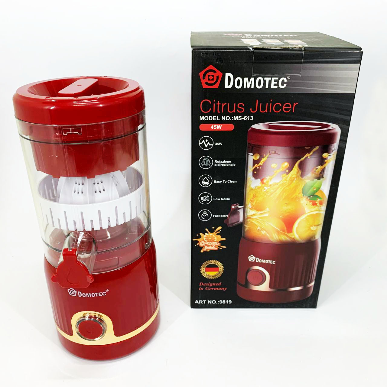 Соковитискач для цитрусових Domotec MS-613 250мл. Колір: червоний - Зображення 4