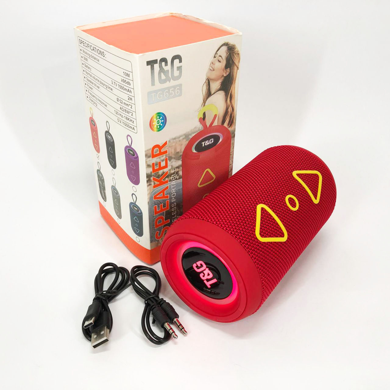 Bluetooth колонка портативна TG656 FM-радіо, акумуляторна колонка для музики. Колір: червоний - Зображення 5