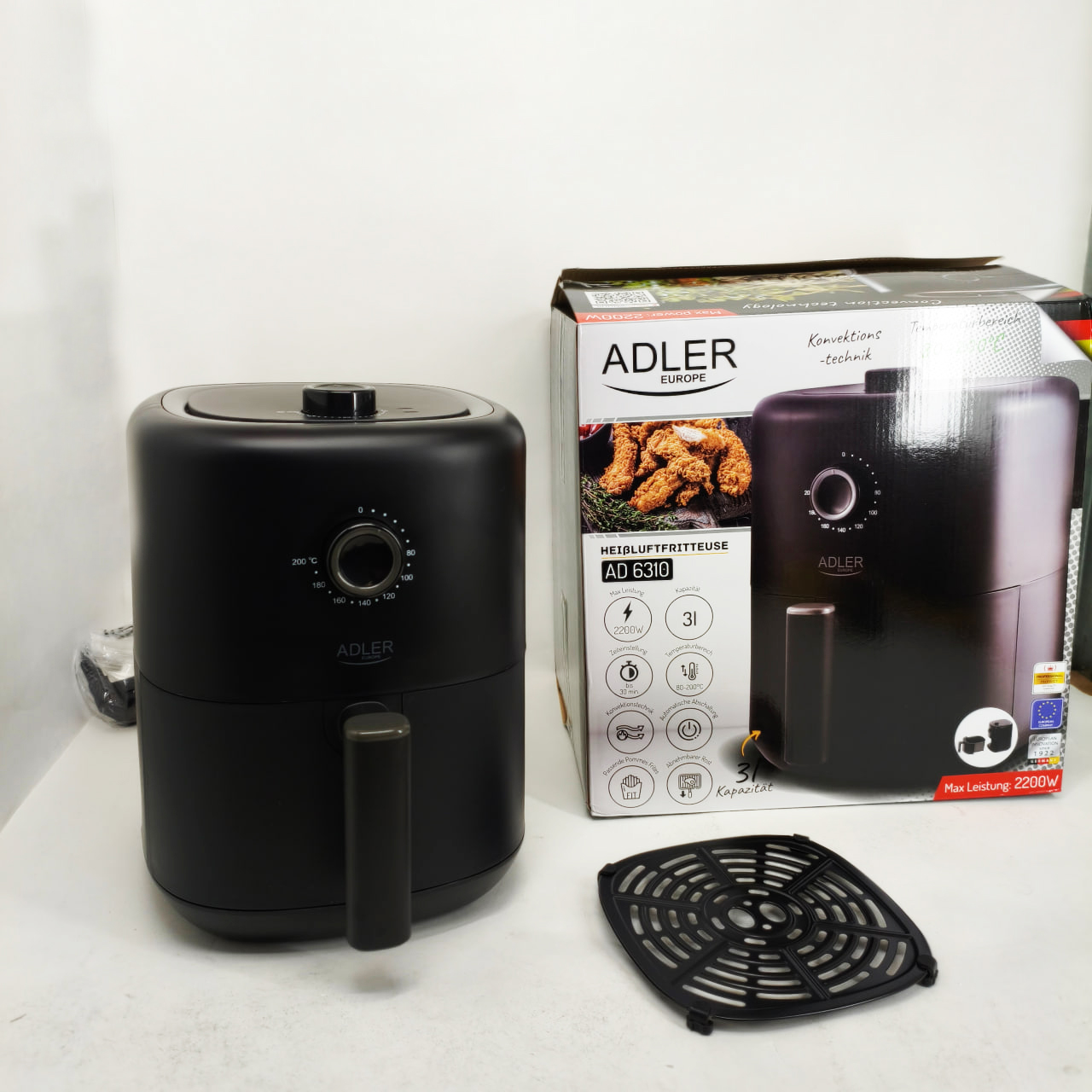 Аерофритниця аерогриль Adler AD 6310 2200Вт 3 літри знімні грати автоматичне відключення 1 Аерофритниця аерогриль Adler AD 6310 2200Вт 3 літри знімні грати автоматичне відключення