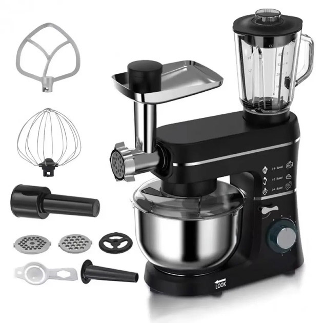 Кухонний комбайн Domotec MS-6676B 5в1 10л 1400Вт міксер/м'ясорубка, стаціонарний планетарний тістоміс 1 Кухонний комбайн Domotec MS-6676B 5в1 10л 1400Вт міксер/м'ясорубка, стаціонарний планетарний тістоміс