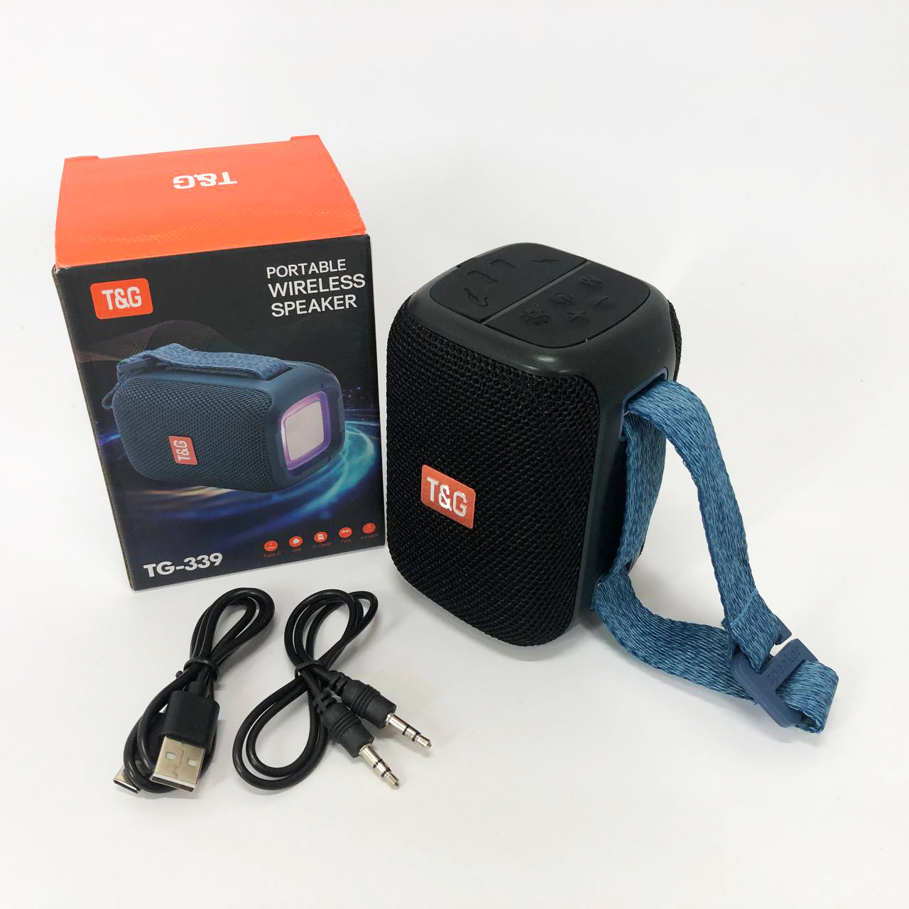 Портативна колонка Bluetooth TG339 5W з RGB підсвічуванням, Акумуляторна колонка для музики. Колір: чорний - Зображення 7