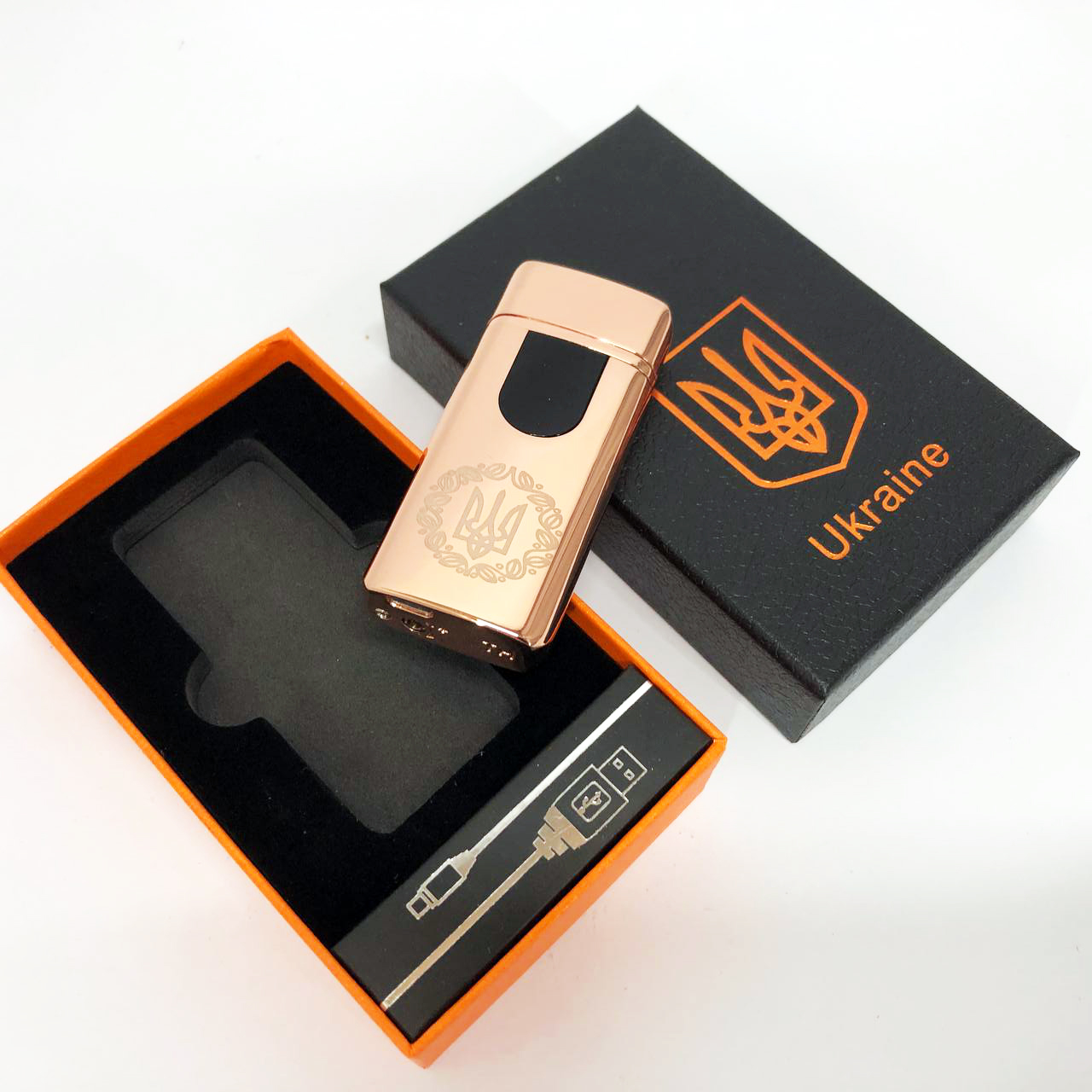 Електрична та газова запальничка Україна із USB-зарядкою HL-435, запальничка незвичайна. Колір: золотий 6 Електрична та газова запальничка Україна із USB-зарядкою HL-435, запальничка незвичайна. Колір: золотий - Зображення 6
