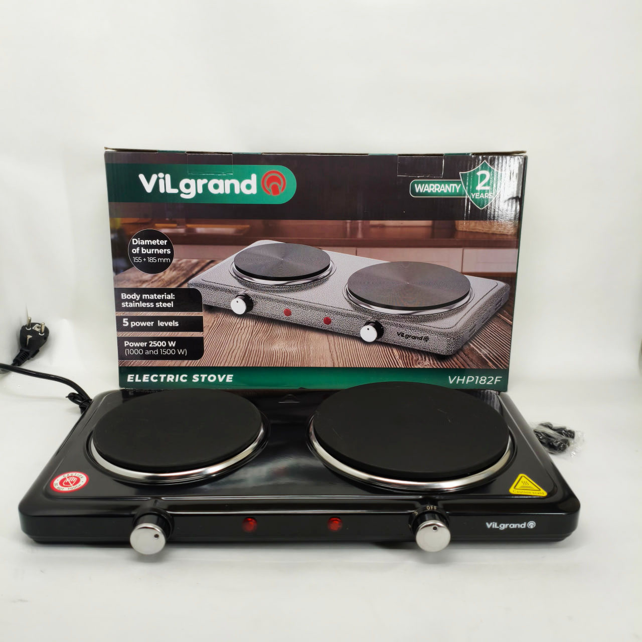 Настільна плита VILGRAND VHP182F Black 2500Вт - Зображення 4