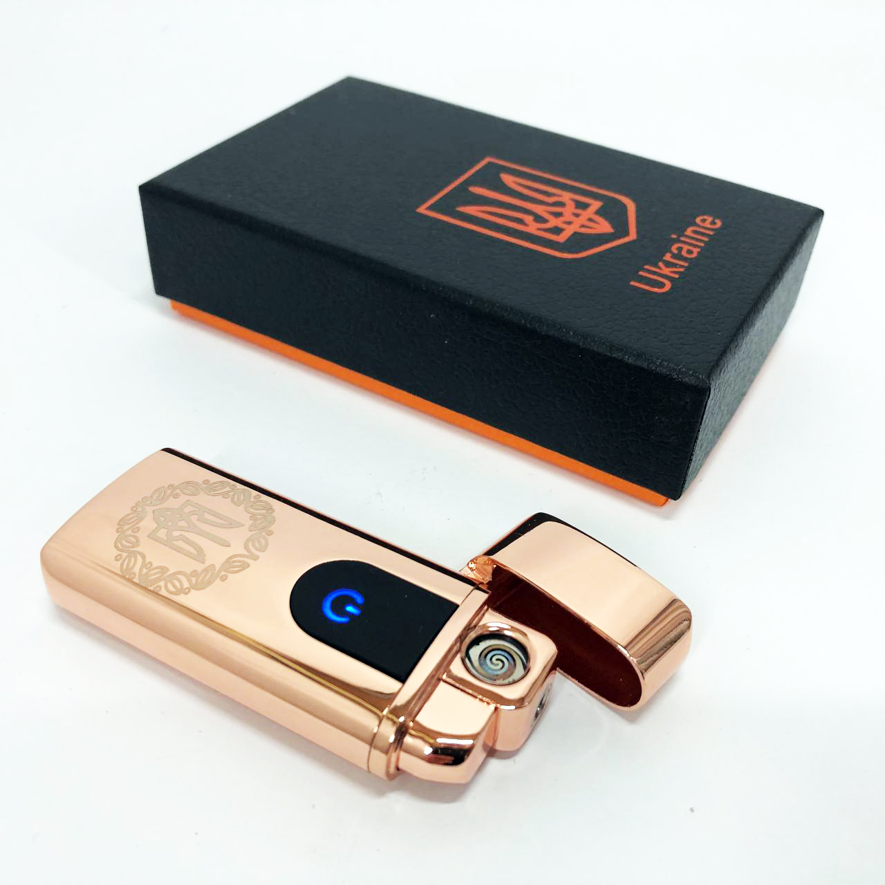 Електрична та газова запальничка Україна із USB-зарядкою HL-435, запальничка незвичайна. Колір: золотий 2 Електрична та газова запальничка Україна із USB-зарядкою HL-435, запальничка незвичайна. Колір: золотий - Зображення 2