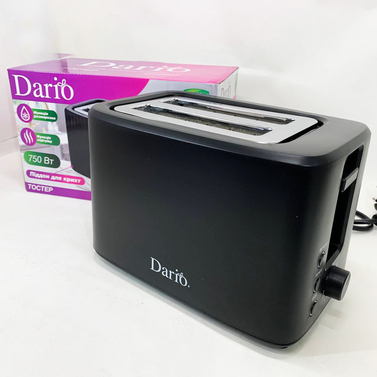 Тостер DARIO DT1007 Black - Зображення 6