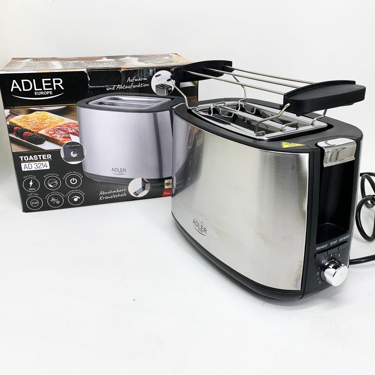 Тостер Adler AD 3214 900Вт 7 режимів обсмажування автоматичне вимкнення - Зображення 7