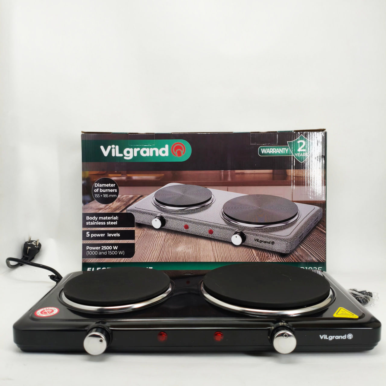 Настільна плита VILGRAND VHP182F Black 2500Вт - Зображення 3