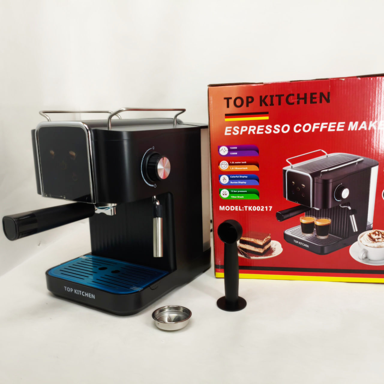 Кавоварка Top Kitchen TK00217 1500Вт 1.8л, капучинатор, кавоварка з підігрівом чашок 15 Бар 1 Кавоварка Top Kitchen TK00217 1500Вт 1.8л, капучинатор, кавоварка з підігрівом чашок 15 Бар