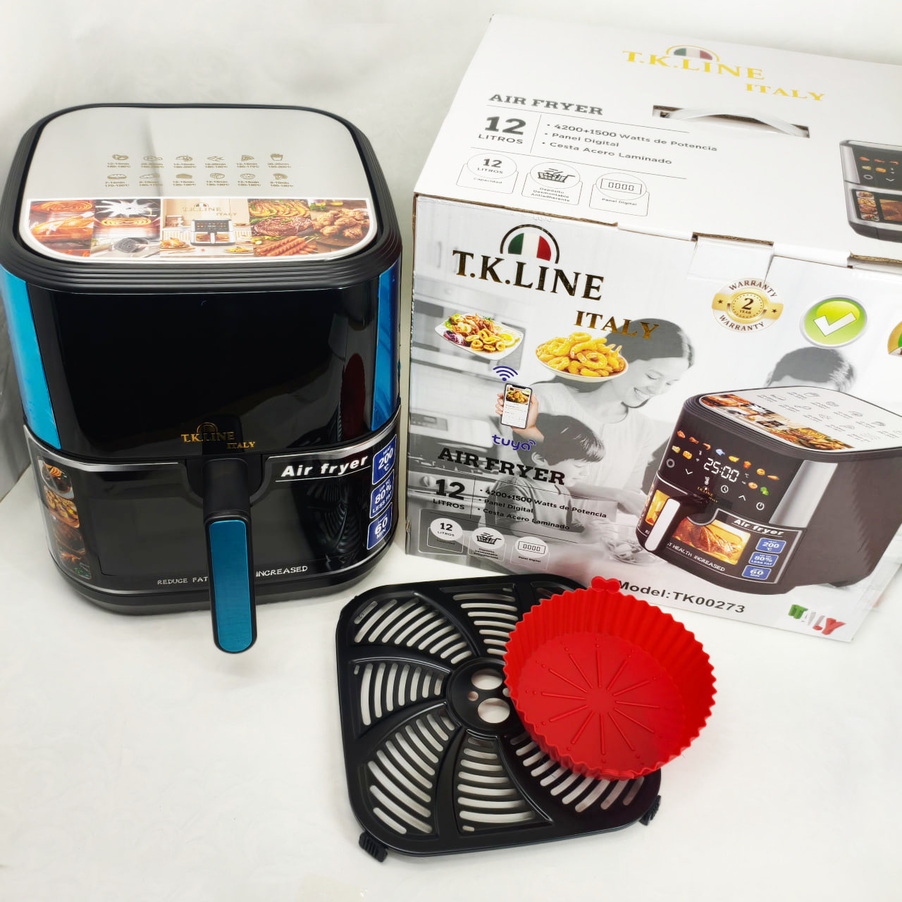Аерофритюрниця T.K.Line TK00273 12 л з Wi-Fi Tuya Smart, 2 ТЕНами, LED-дисплеєм і керамічною чашею - Зображення 4
