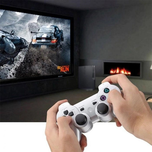 Бездротовий ігровий геймпад Doubleshock PS3/PC акумуляторний джойстик з функцією вібрації. Колір: білий - Зображення 6