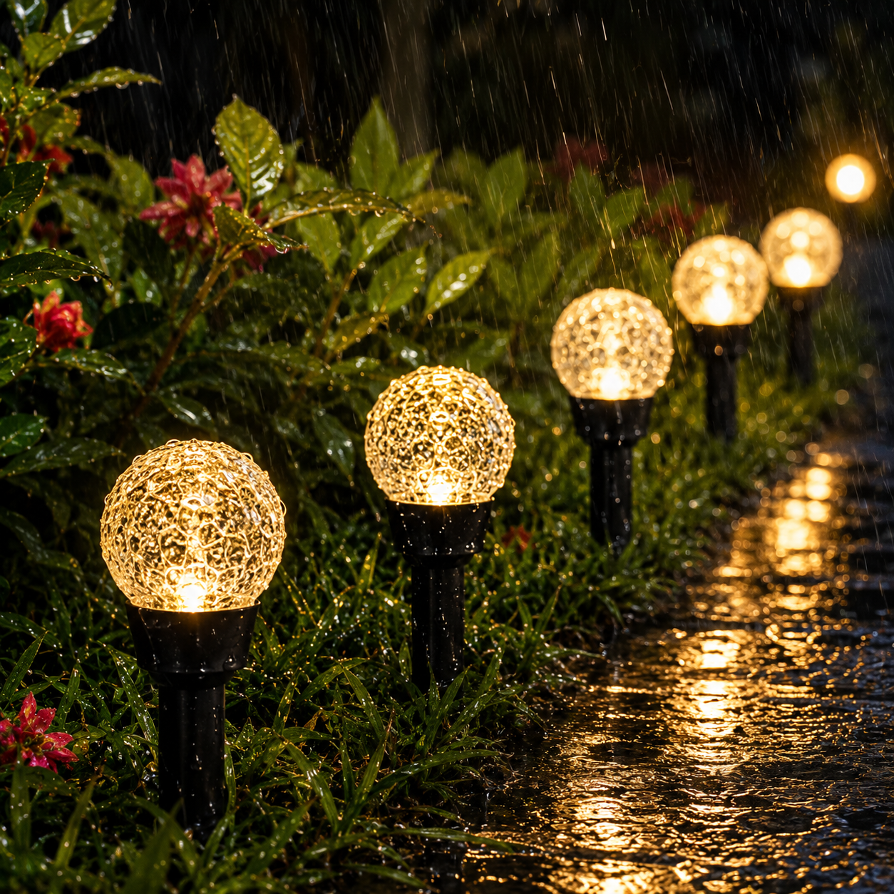 Садовий світильник garden light з сонячною панеллю / Кулясті ліхтарі для саду з бульбашками Solar / Світлодіодна LED-гірлянда для саду - Зображення 6