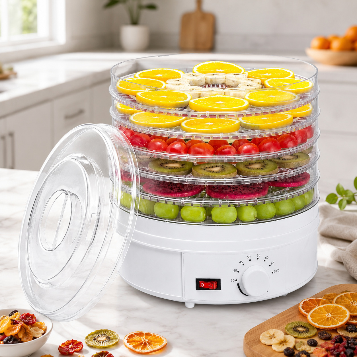 Сушарка для овочів, фруктів, грибів Maltec DryMaster 500W, 6 ярусів 1 Сушарка для овочів, фруктів, грибів Maltec DryMaster 500W, 6 ярусів