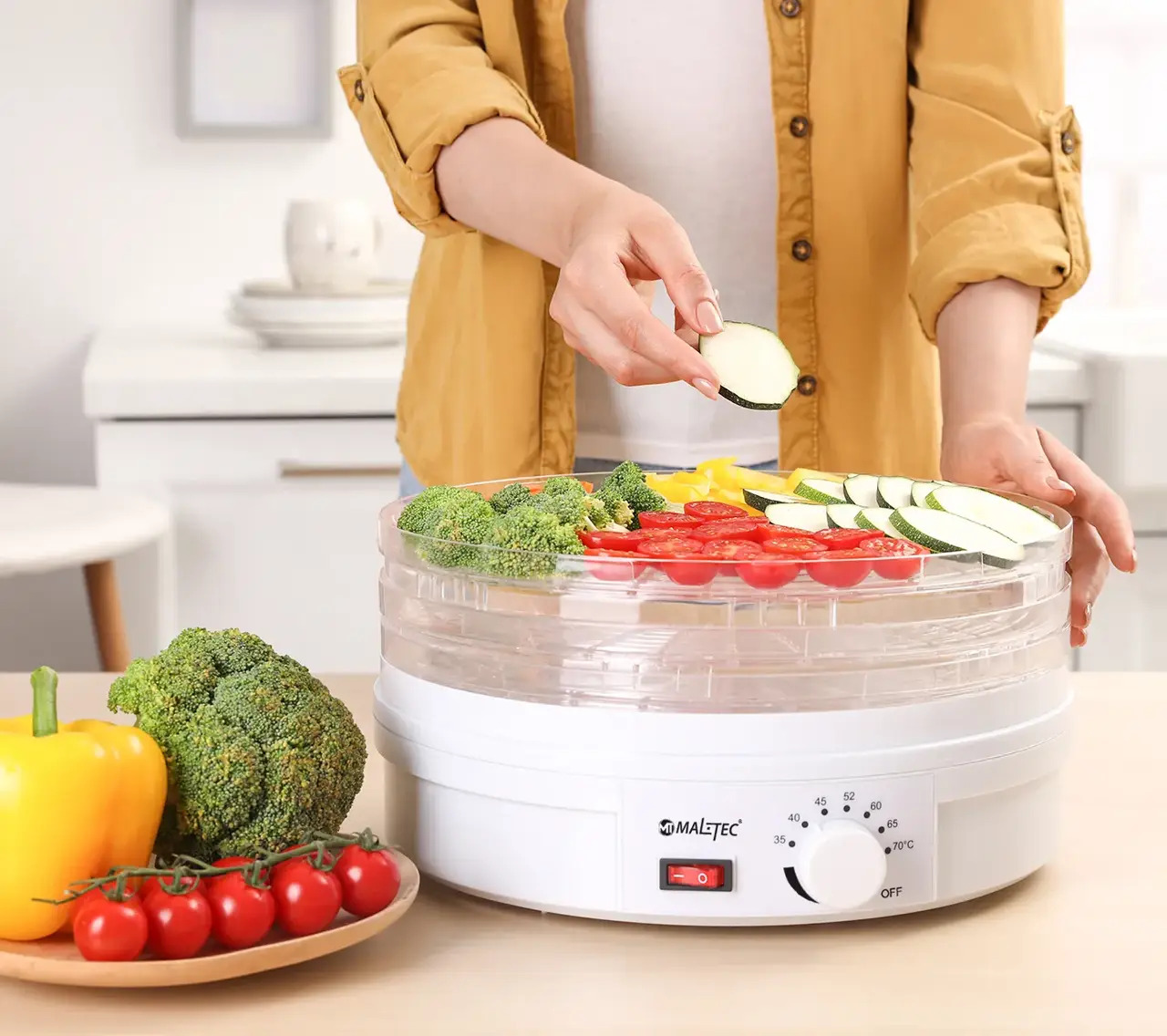 Сушарка для овочів, фруктів, грибів Maltec DryMaster 500W, 6 ярусів 3 Сушарка для овочів, фруктів, грибів Maltec DryMaster 500W, 6 ярусів - Зображення 3