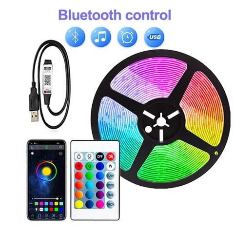 Світлодіодна стрічка LED RGB USB APP SF-20, самоклеюча, 5 м, з пультом ДУ, на 300 діодів - Зображення 5