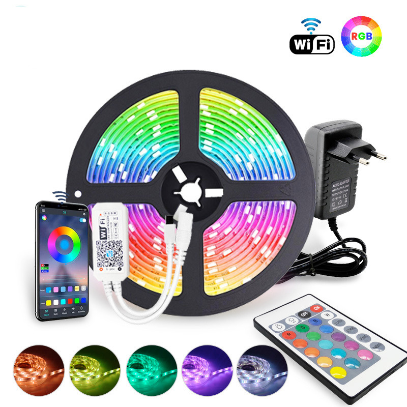 Світлодіодна стрічка LED RGB USB APP SF-20, самоклеюча, 5 м, з пультом ДУ, на 300 діодів - Зображення 4