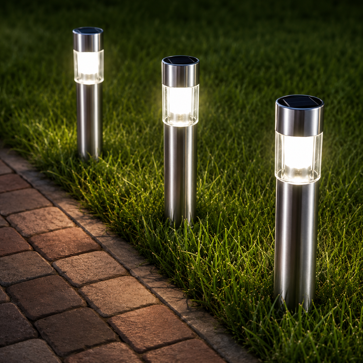 Світильники для газону Warm Solar Pillar Light / Світлодіодний світильник на сонячній батареї / Вуличні ліхтарі-стовпчики Solar 2 шт 2 Світильники для газону Warm Solar Pillar Light / Світлодіодний світильник на сонячній батареї / Вуличні ліхтарі-стовпчики Solar 2 шт - Зображення 2