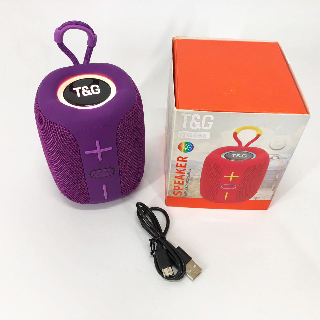 Портативна Bluetooth колонка TG658 8W з RGB підсвічуванням бездротова портативна потужна. Колір: фіолетовий 2 Портативна Bluetooth колонка TG658 8W з RGB підсвічуванням бездротова портативна потужна. Колір: фіолетовий - Зображення 2