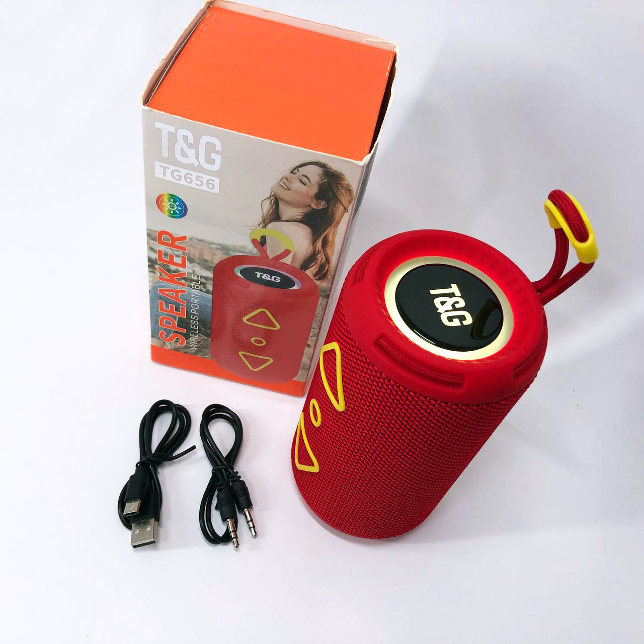 Bluetooth колонка портативна TG656 FM-радіо, акумуляторна колонка для музики. Колір: червоний - Зображення 7