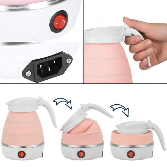 Електрочайник складаний Travel Folding 600ml. Колір: рожевий - Зображення 5