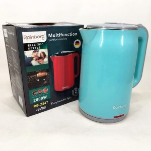 Чайник електричний Rainberg RB-2247 2000Вт 2 л, тихий електричний, безшумний чайник Blue